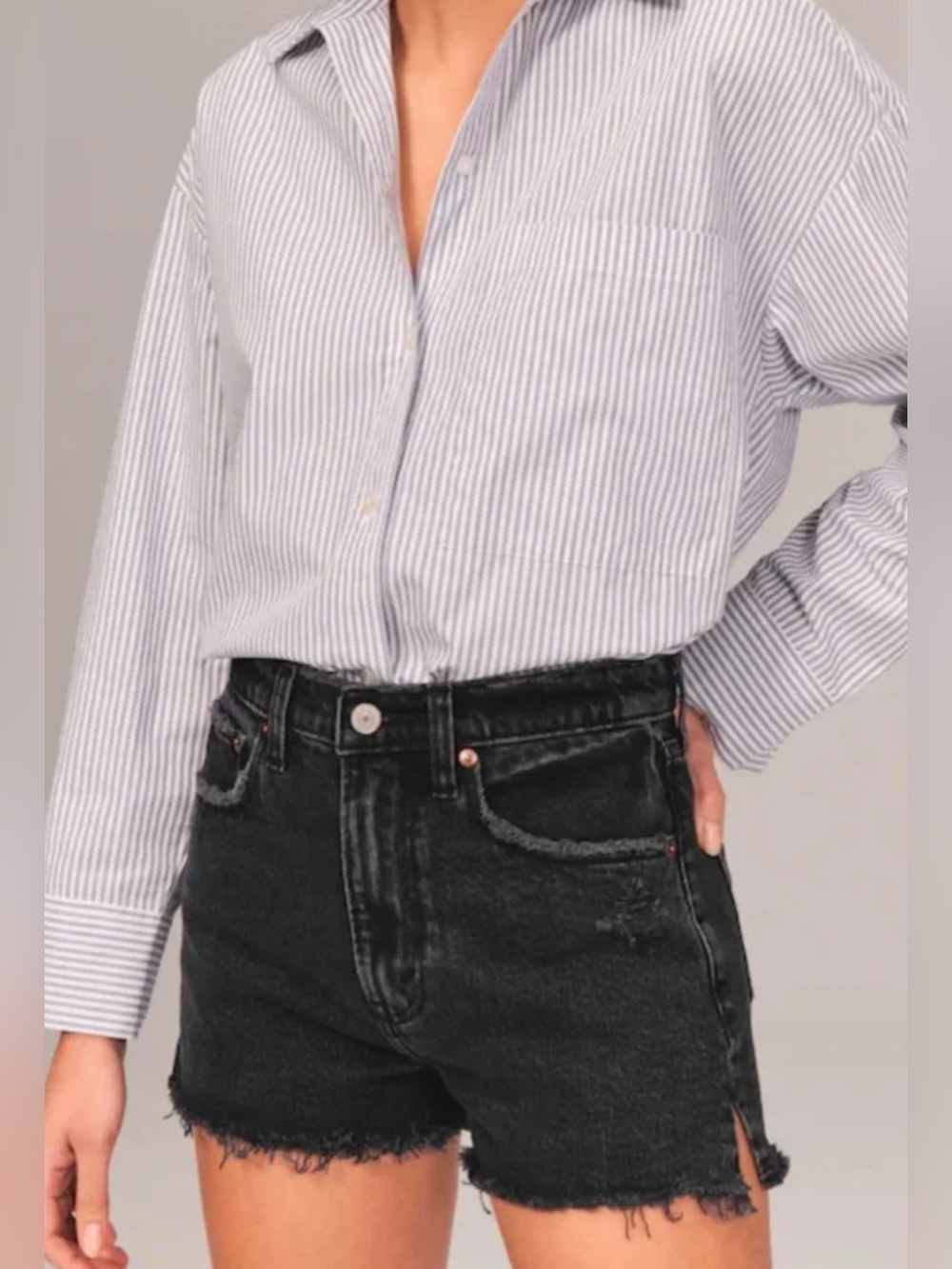 Abercrombie & Fitch Black Denim Jean Shorts
